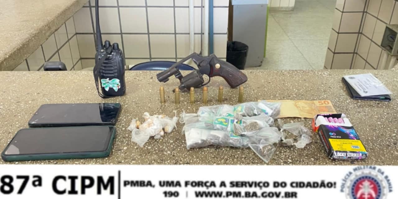 Teixeira: Polícia Militar prende homem e apreende menor por porte ilegal de arma de fogo e tráfico de drogas