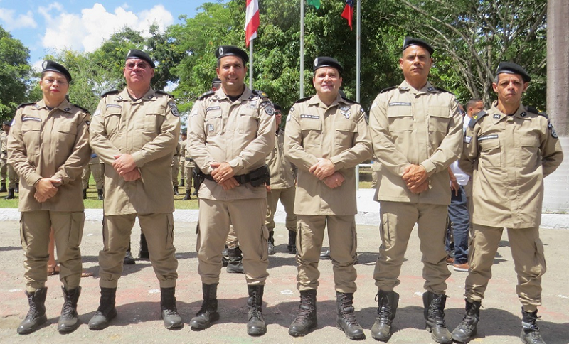 Cinco policiais militares da 87ª CIPM são promovidos a subtenentes