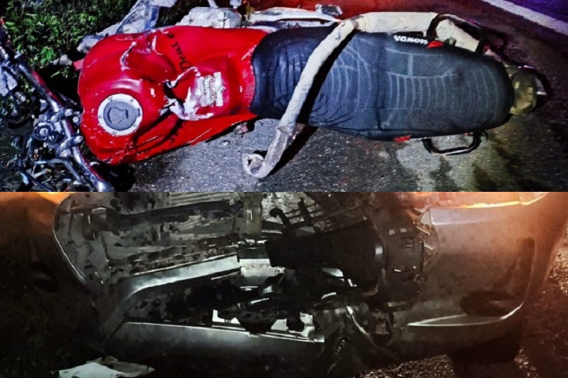 Motociclista morre ao invadir contramão e bater em caminhonete em Itabela